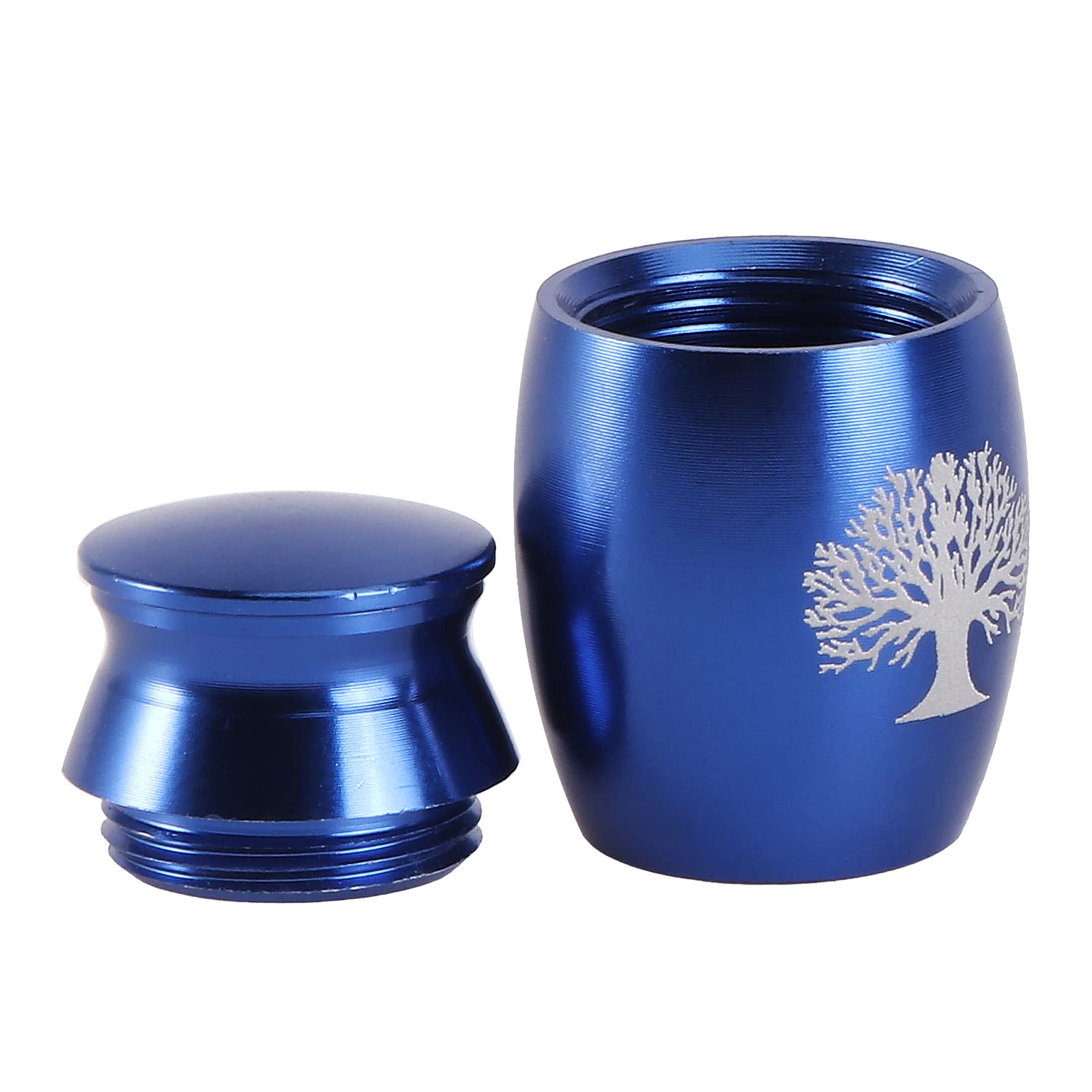 Balacoo Small Cremation Urn Dog Ashes Jar Mini Pet Cinerary Container Stainless Steel Life Tree Pattern Animal Ashes Keepsake Holders Can Blue