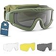 xaegistac Airsoft Goggles Tactical Safety Goggles Anti Fog Glasses Hunting Cycling