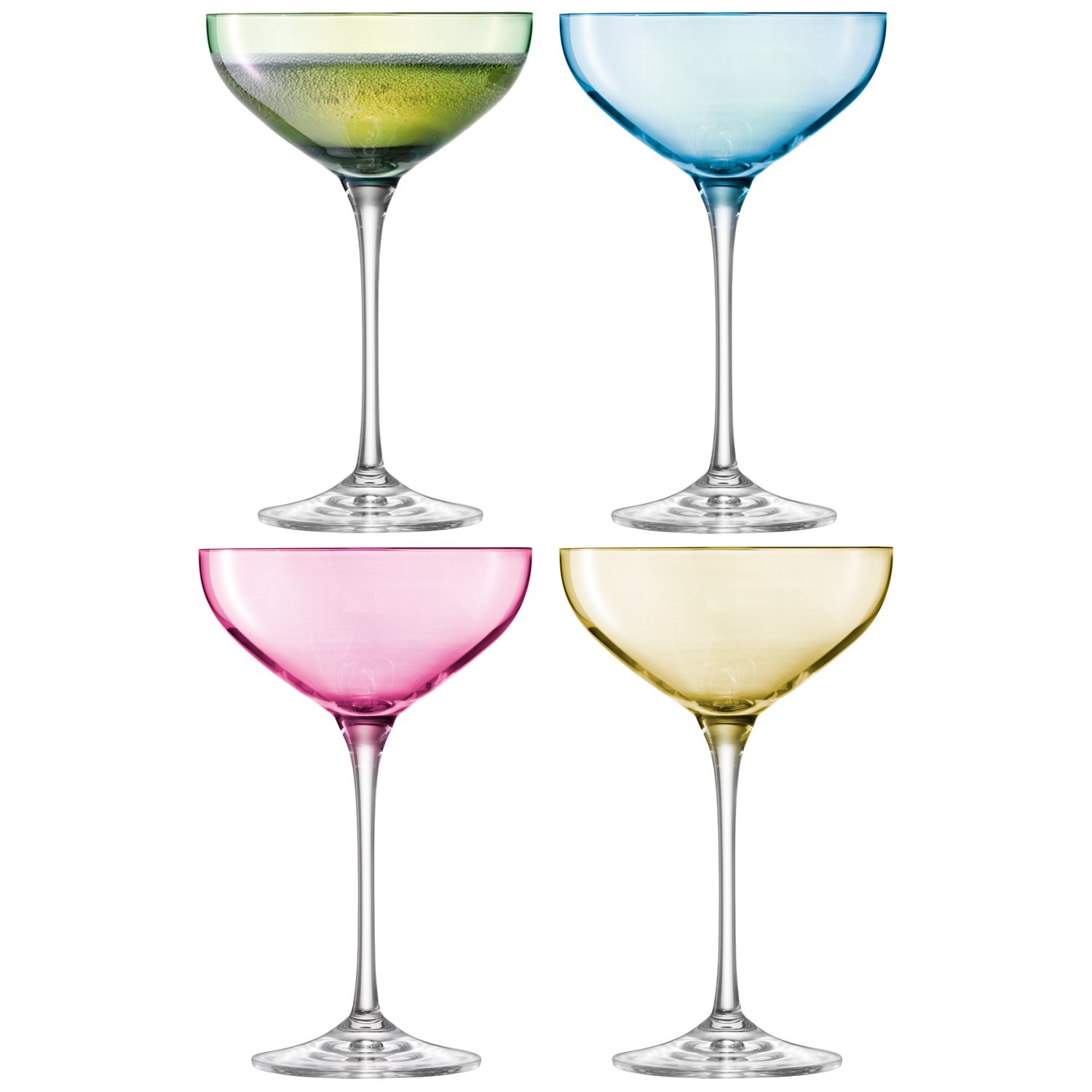 LSA PZ23 Polka Champagne Saucer 235 ml Pastel Assorted x 4