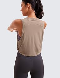 CRZ YOGA Pima Cotton Cropped Tank Tops for Women