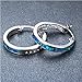 Blaike 925 Sterling Sliver Earrings Blue Opal Earrings Cz Hoop Earrings for Womens Girls with Stone interior Blaike-0506BS FBA