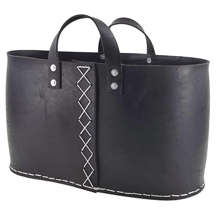 HOLZTRAGEKORB REIFEN / HOLZ KAMIN KORB OVAL - RECYCLING GUMMI - FAIR-TRADE