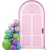 Lumina Garden 7.2ft Monster Anime Movie Whimsy Flower Arch Backdrop Cover | 2 Sided Round Top, Monster Themed Spandex Fitted Stretchy Arch Stand Cover, Cartoon Birthday Party Background Decor