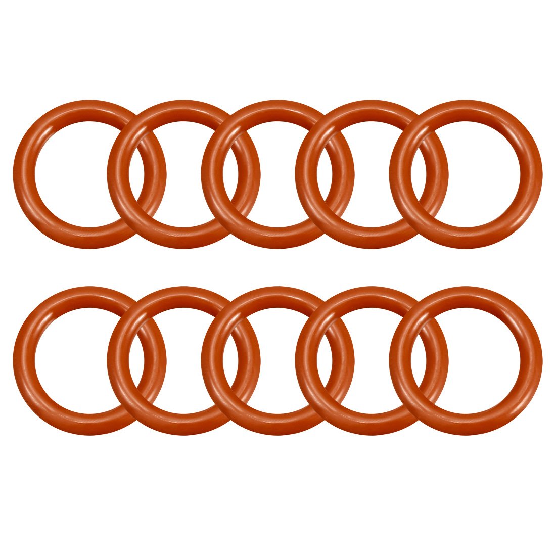 sourcingmap Silicone O-Ring, 24mm OD, 17mm ID, 3.5mm Width, VMQ Seal Rings Gasket, Red, Pack of 10