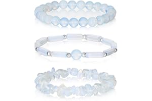 IVY TAILI 3PCs Moonstone Bracelet for Women 8mm Crystals and Healing Stones Bracelet Natural Stone Beaded Bracelets Handmade Stretch Gemstone Bracelet Healing Jewelry Christmas Gifts for Women Girls