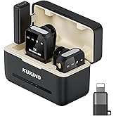 Wireless Lavalier Microphone for iPhone iPad Android With Charging Case 80h Battery Life, Noise Cancellation, 164ft Range Plug-Play Clip On Lapel Mic for Youtube, Video Recording, Vlog, Live Streaming