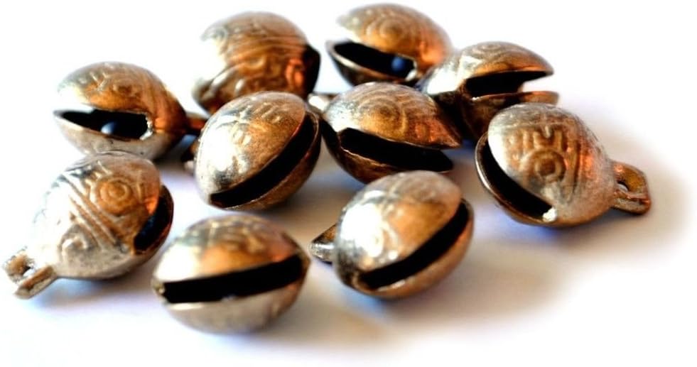 Oceanwide88-10 Pcs 16mm Tibetan Brass Bells Bead Craft Temple Herding Small Metal Ethnic