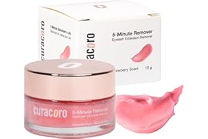 CURACORO Lash Cream Remover for Lash Extensions 15g, Dissolves Powerful Eyelash Extension Glue, Low Irritation Cream for Sensitive Skin (Strawberry Scent)