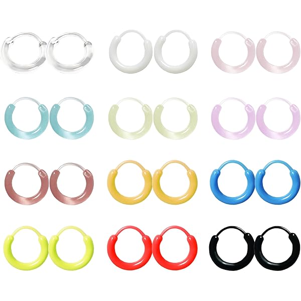 Plastic Hoop Earrings For Women 20 Gauge Hypoallergenic Surgical