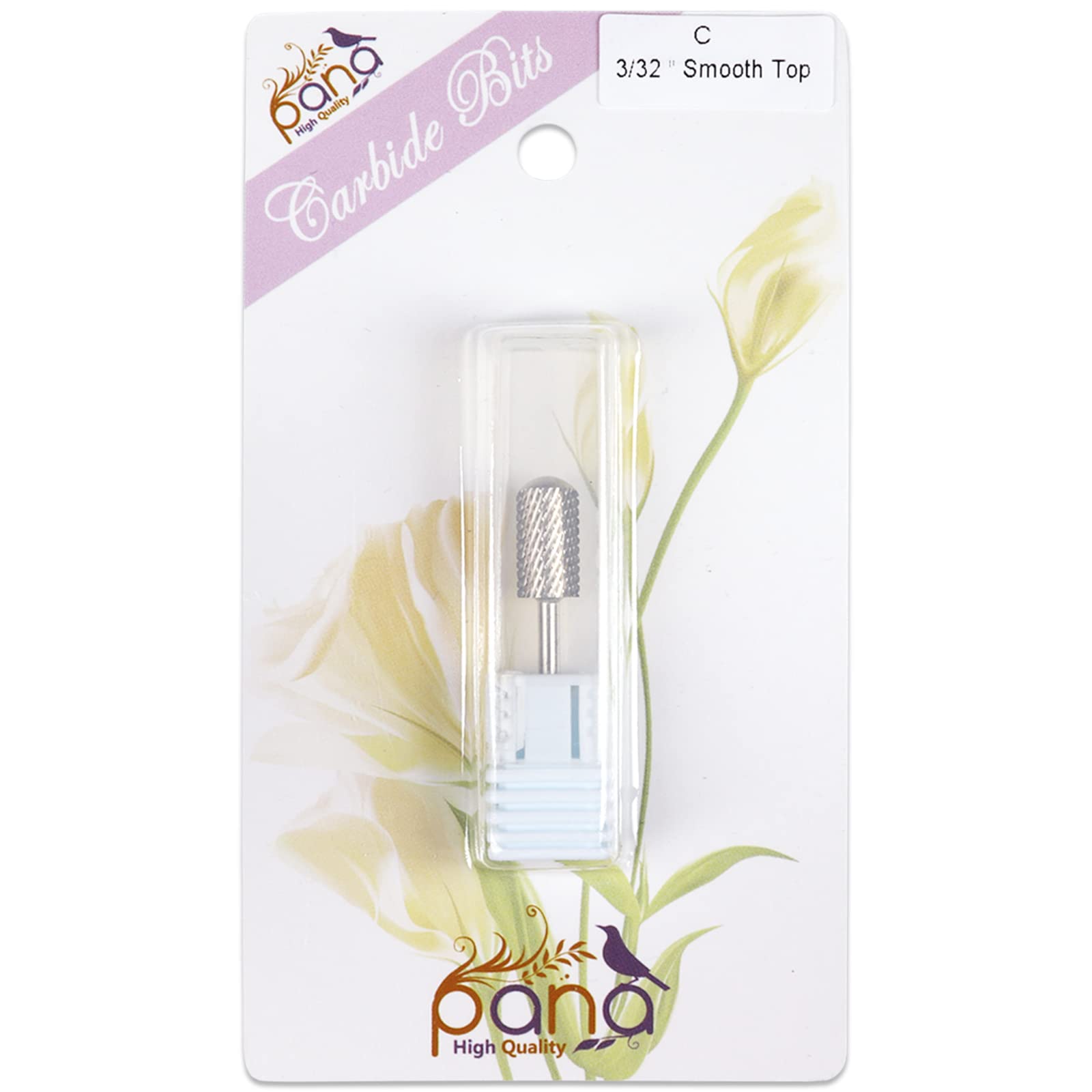 PANA 3/32" Smooth Round Top Safety Carbide Nail Drill Bit for Gel Polish & Acrylic Removal Nail Salon Manicure Pedicure Electric File Tools (Large Barrel - Silver, Coarse) - Image 6