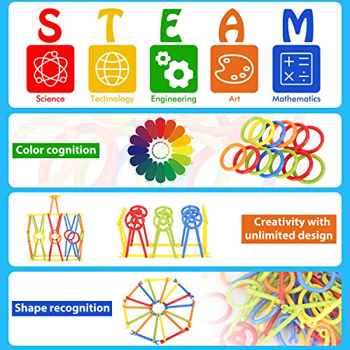 Building Toy, NextX 300 Pieces Educational Building Toy, Toy Stem Learning Set for Boys and Girls Ages  3 4 5 6 7 8 9 10  Year Old Enginnering and Educational Kit - Thumbnail 2