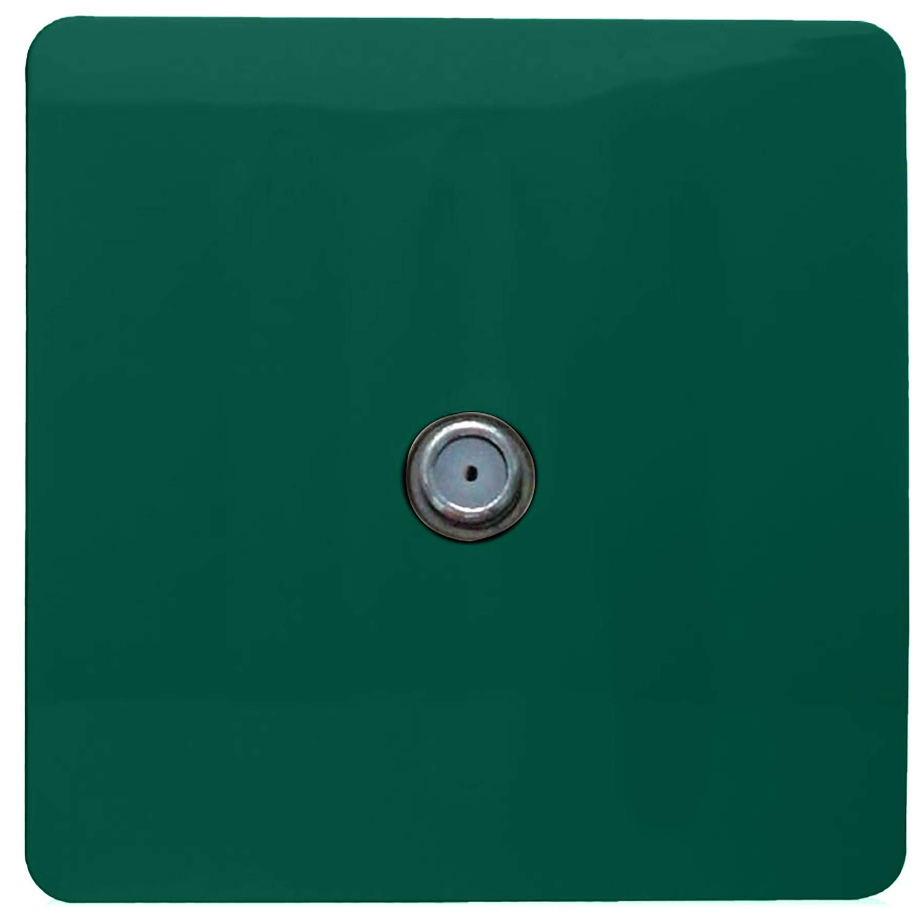 Trendi 1 Gang Artistic Modern Glossy Screwless Television Satellite Socket Dark Green
