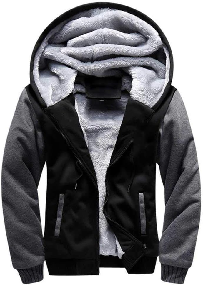 Winter Men's Thicken Fleece Hoodies Warm Sweatshirts Solid Sportswear Zipper Hoodie Men Hooded Outerwear Casual Windbreaker Tops