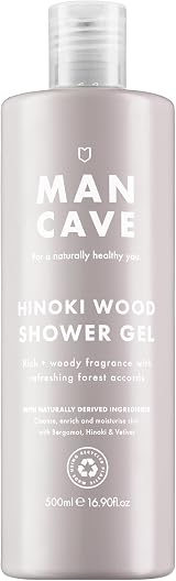 ManCave Hinoki Wood Shower Gel 500ml for Men Invigorating Body Wash