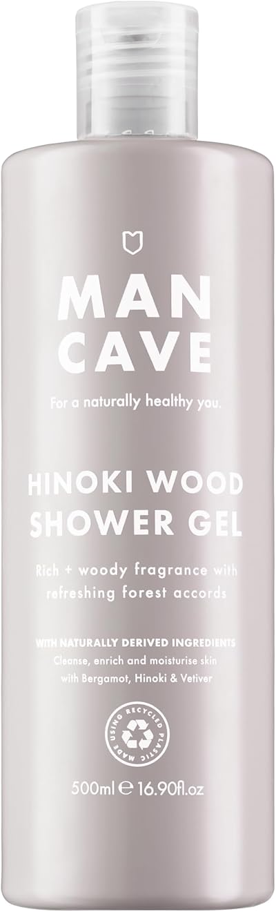 ManCave Hinoki Wood Shower Gel 500ml for Men Invigorating Body Wash