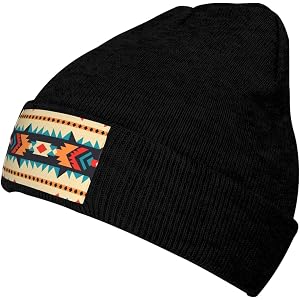 Native American Beanie Hats for Men Women Warm Knitted Hat Stocking Caps Cuffed Skull Cap Soft Ski Hat