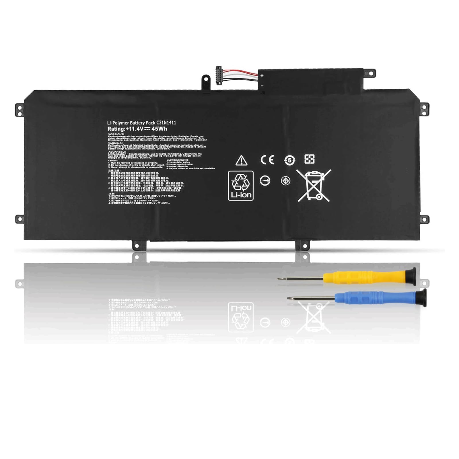 K KYUER 45Wh C31N1411 Laptop Battery for ASUS ZenBook U305 U305CA U305F U305FA U305L U305LA U305UA UX305 UX305CA UX305F UX305FA UX305UA U305FA5Y10 U305FA5Y71 U305FA6Y30 UX305FA-USM1