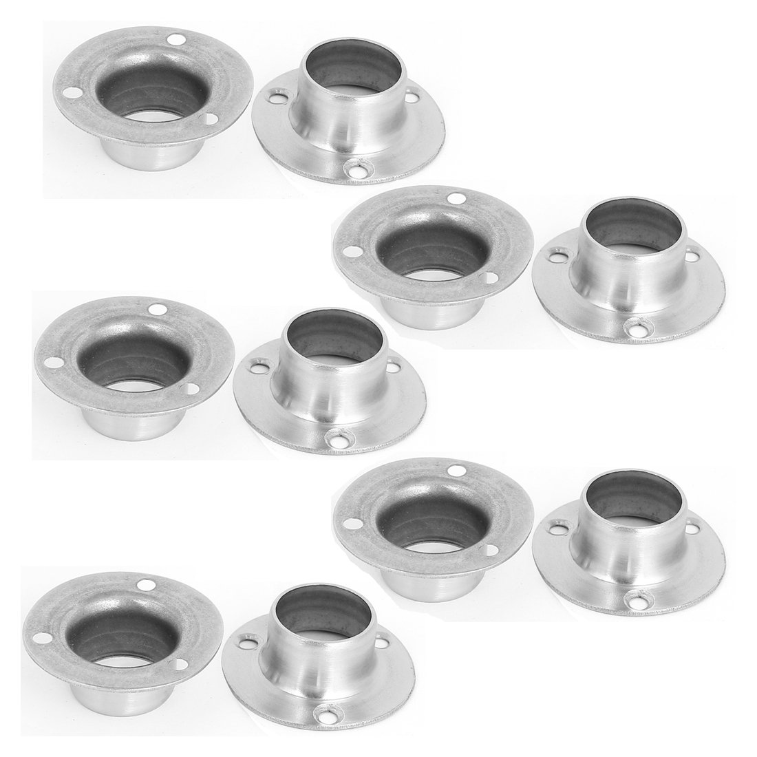 Sourcingmap 10pcs Wardrobe Hanging Rail Rod End Support Bracket for 22mm Dia Tube