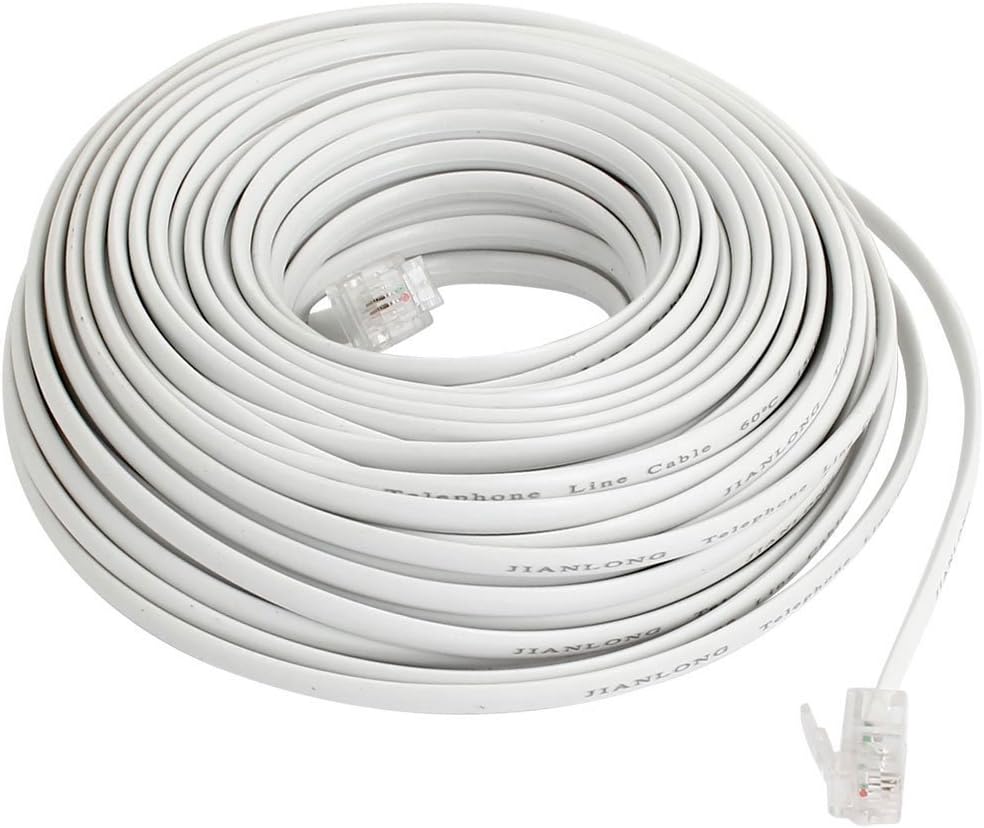 Prolunga Telefonica Cavo 5 Metri Connettori Plug RJ11 Modem Telefono Fac Anti Aggrovigliamento 71307451