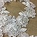Bridal Veil Lace Trim Classic Rose Flower Design Alencon Hand Beaded Sequined Corded Embroidered Organza. 3