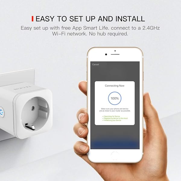 TECKIN WiFi Enchufe Inteligente 16A 3300W Mini Smart Plug Funciona con Siri Amazon Alexa Echo Google Home Control remoto con temporizador