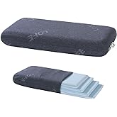 LOFE King Adjustable Memory Foam Pillow - 4 Height from 1.2 to 4.8in, CertiPUR-US Cervical Pillow for Neck Pain Relief, Neck Support Pillow for Side Sleepers, Back/Stomach Sleepers, a Removable Cover