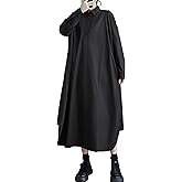 ellazhu Womens Fall Casual Patchwork Funky Long Sleeve Designer Dress Loose Blouse GY2787 A