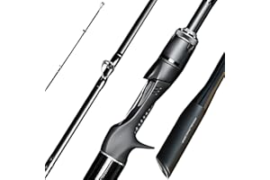 SEASIR Overcast Saltwater Fishing Rod, 2 Piece BFS Spinning Rod 6'6/7'/8'/8'6 Bait Casting Rod, Black Baitcaster Rod, Medium/Medium Heavy, 36T Carbon Fiber, Fuji O, Lightweight for Bass Catfish Trout