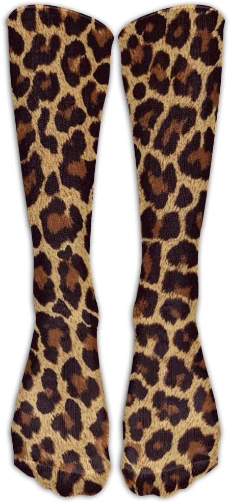 Yilier Leopard Print Sport Socks Long Socks Stockings Colorful Funny Print Socks for Men Women