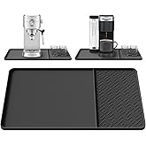 Silicone Coffee Mat with Raised Edges 19" x 12" – Waterproof Countertop Mat, Coffee Maker Pad, Espresso Machine Mat, Heat Resistant Dish Drying Mat