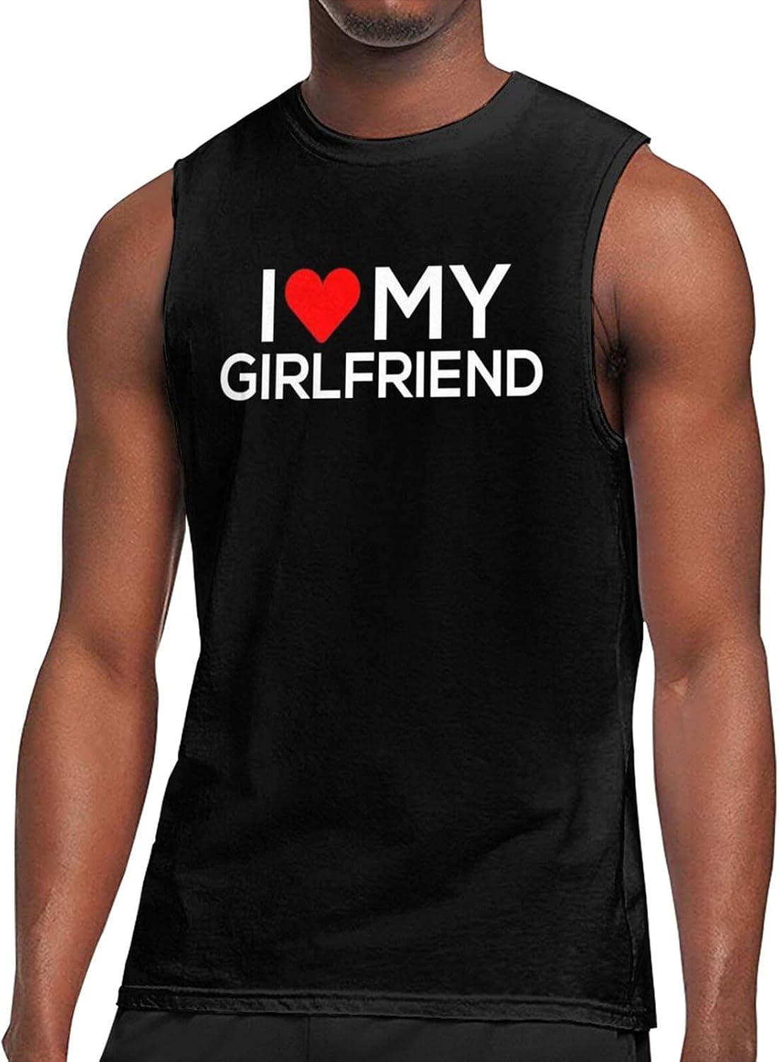 Amazon.com: I Love My Girlfriend Men's Sleeveless T-Shirt Muscle Fitness Convenient Vest: Clothing