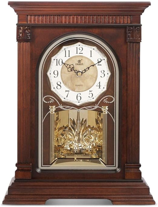 Wall Mount Analog Wooden Chiming Clock Large Pendulum Clock Battery