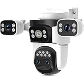 VSTARCAM 4-Lens Security Cameras Wireless Outdoor, 2K Security Camera Outdoor for Home Security, 360° View PTZ, 10X Hybrid Zoom, AI Tracking, Color Night Vision, IP66 Weatherproof, Camara de Seguridad