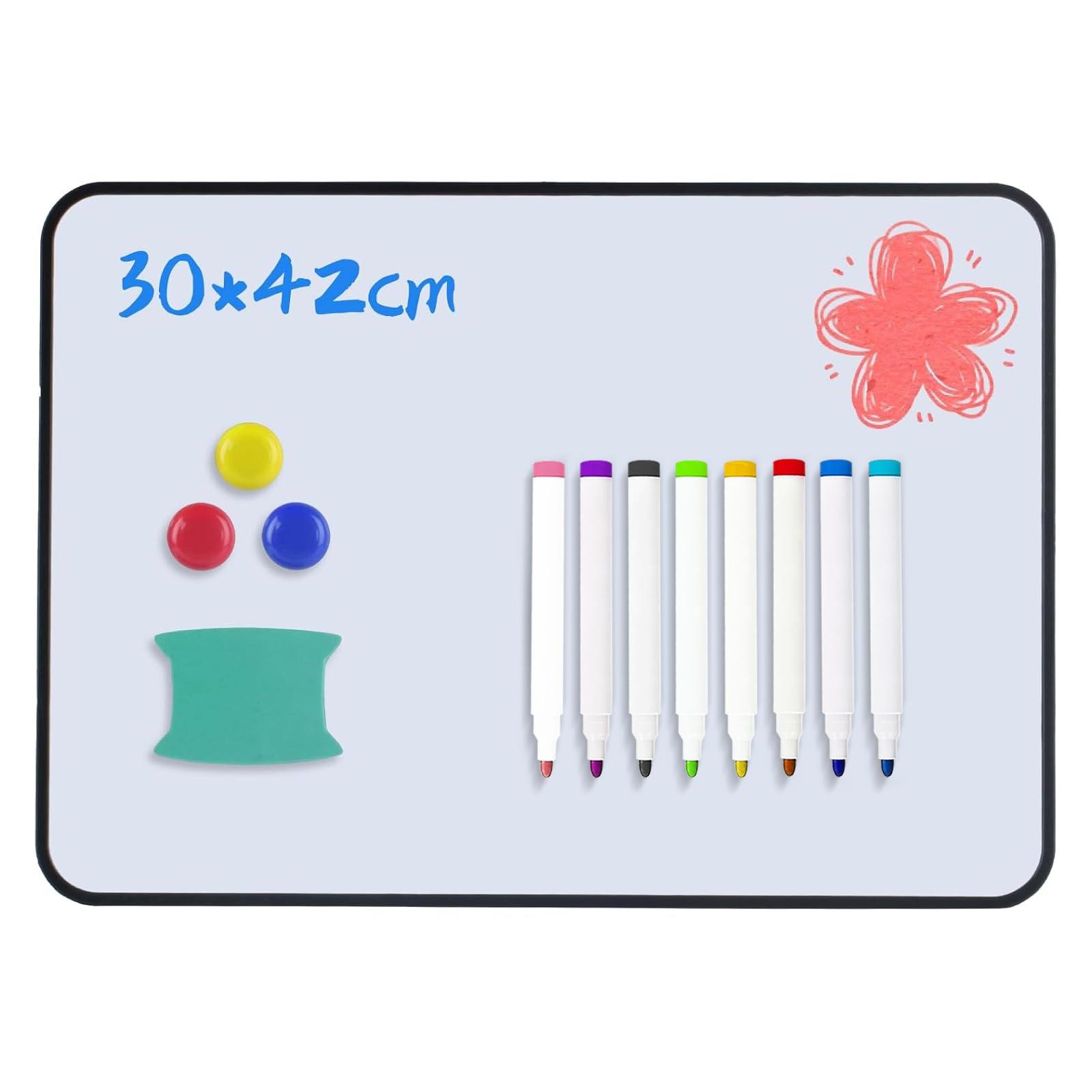 Dry Erase Whiteboards, A3 Size Small White Boards Double Sided, with Dry Erase Pens, Eraser for School Home Office Classroom Students Writing Drawing - 42x30 cm