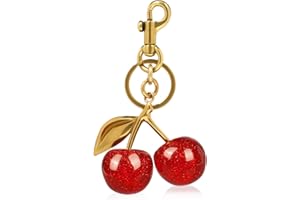 Neptniopllab Cherry Charm,Cherry Keychain,Cherry Bag Charm,Cute Cherry Charm for Handbag,Purse,Birthday,Christma