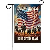 FLAGMEUP8386 Army Veterans Garden Flag 12x18 In Doublesided Soldier Kneeling US Flag Outdoor Memorial Decor for Veterans Day, Armed Forces Day & Military Tribute