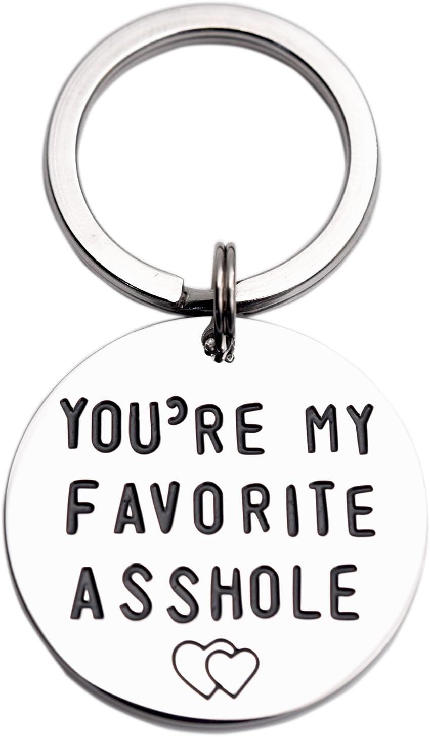LParkin You're My Favorite Asshole keyring funny keyring funny man gift valentines day husband boyfriend gift (You're My Favorite Asshole)