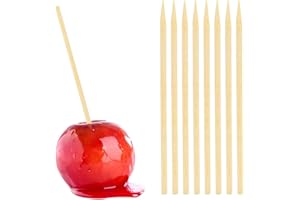 HANSGO Wooden Candy Apple Sticks, 5 mm 6.25 inch Bamboo Skewers for Caramel Apple Cotton Candy Sticks Lollipop BBQ Corn Dog, Fall Harvest Festivals Party Favor