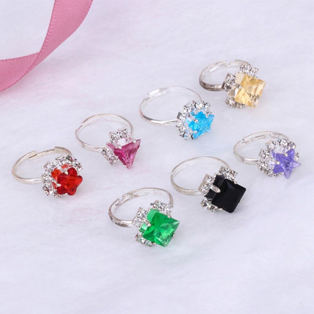TOYMYTOY Adjustable Rings Set for Little Girls | 36pcs Jewelry Rings with Heart Shape Box, Birthday Gift - Image 4