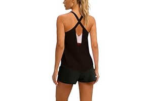 Tank Tops for Women Fashion Cross Backless Workout Crewneck Sleeveless Racerback Shirts Open Back Athletic Clothes