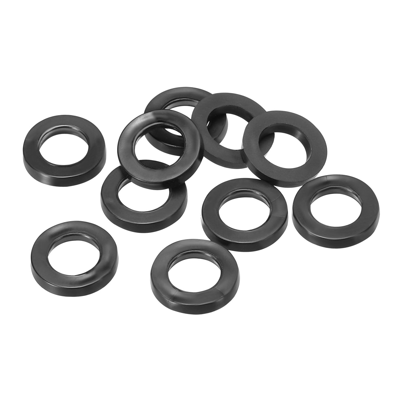 PATIKIL M10 Rubber Flat Washer, 40 Pack 10mm ID 16mm OD 2.5mm Thick Sealing Spacer Gasket Ring for Faucet Pipe Water Hose Fastener Bolt, Black — image 1