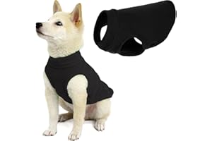 Gooby - Stretch Fleece Vest, Pullover Fleece Vest Jacket Sweater for Dogs, Black, Medium