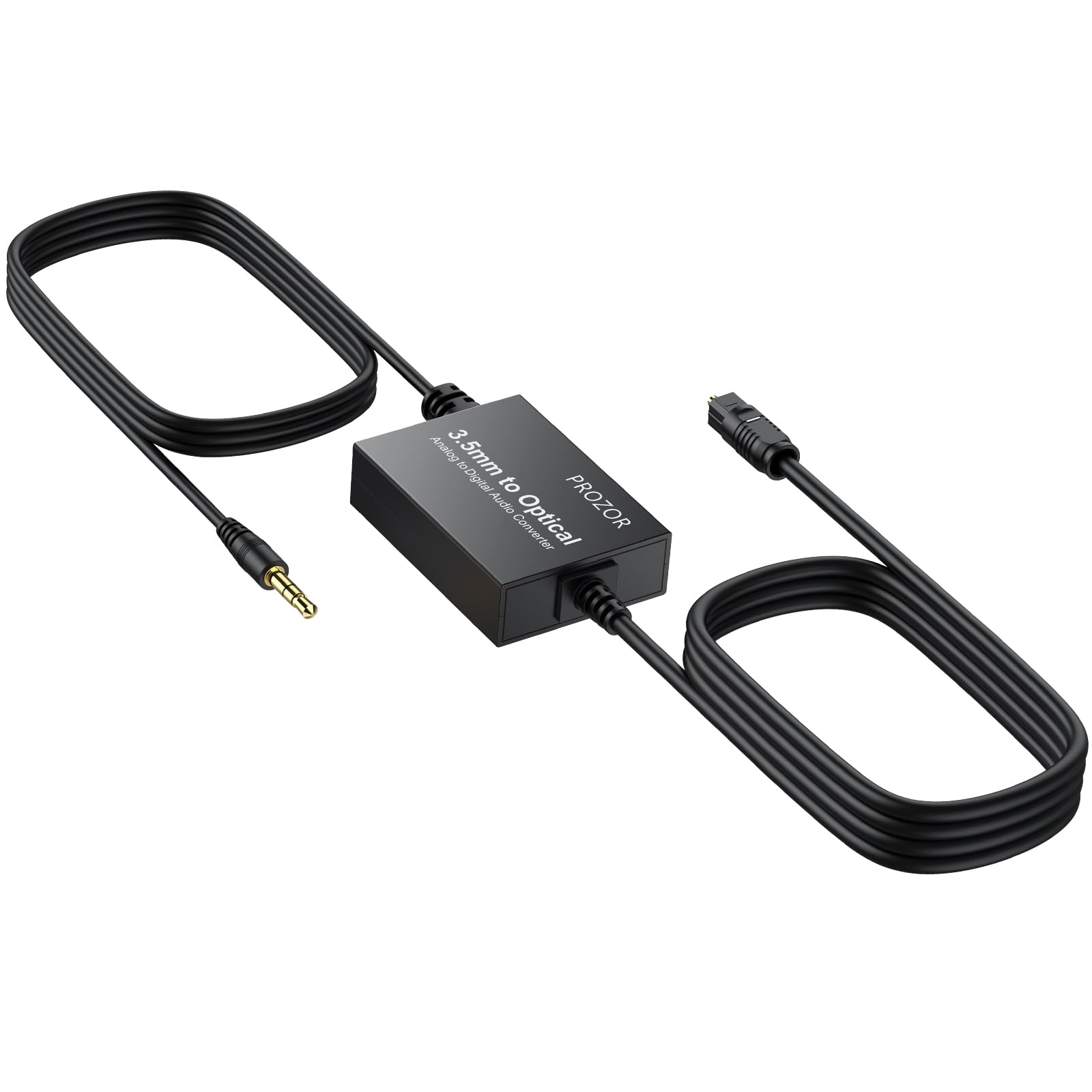 Photo 1 of PROZOR 3.5mm to SPDIF Converter Analog to Digital Audio Cable ADC Adapter for Enhanced Sound Toslink Optical Output 3.5mm to Optical Cable for Gaming Consoles Computers and Projectors etc