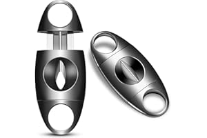 Demcigar V-Cut Cigar Cutter, Stainless Steel Sharp Blade Cigar Guillotine Scissors for Men(Grey)