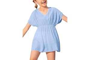 Fommykin Girls Swimwear Cover Ups Kids Beach Bathing Suit Coverups Cute Sweet Bikini Swimsuit Tunic Dress