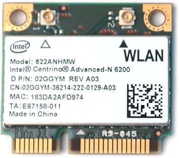 Intel 60 Dell Intel 60 Ieee 2 4ghz 5ghz 802 11n Wi Fi Adapter Half Size Mini Pci Express Card 300mbps At Amazon Com