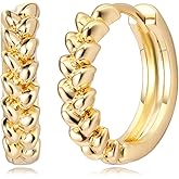 MYEARS Women Earrings Gold Huggie Hoop Cubic Zirconia 14K Gold Plated Small Simple Hypoallergenic Everyday Jewelry - Flower and Tree