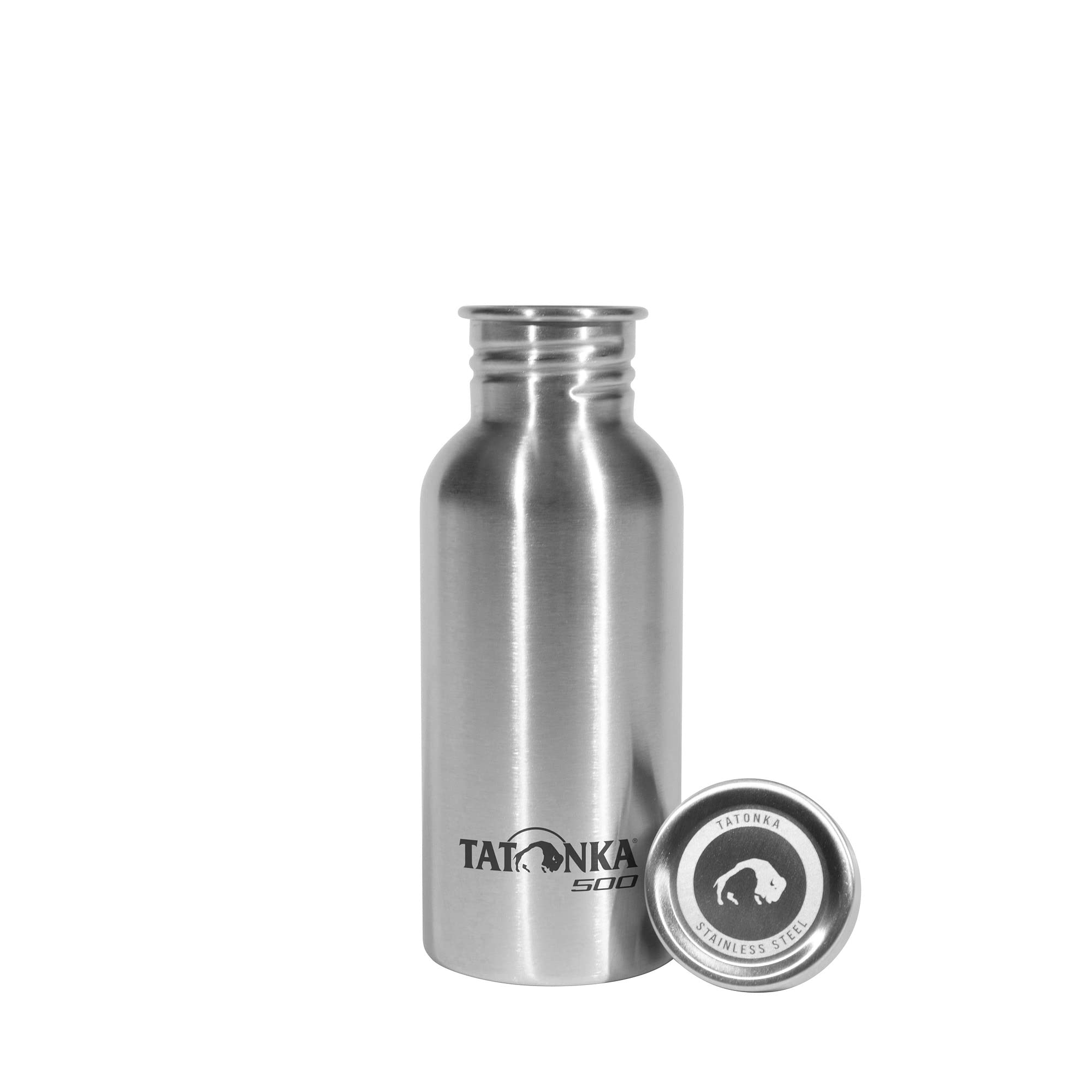 Tatonka Edelstahl Trinkflasche Steel Bottle Premium 0,5l - Bruchsichere Wasserflasche mit Edelstahl-Schraubverschluss - spülmaschinenfest und BPA-frei (500ml) 2