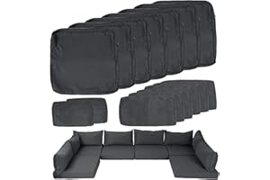 Odsiikly 14 Piece Outdoor Patio Cushion Covers Replacement, 27 x 27 x 4in, Fit 6 Seater Wicker Rattan Patio Furniture Convers