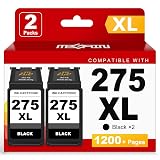 MEGAIN 275XL 276XL Ink Cartridges Replacement Cannon PG-275 275 XL and CL-276 276 XL Ink Cartridge Compatible for Canon PIXMA TR4700 TR4720 TS3700 TS3722 TS3500 TS3522 Printers (2 Black Combo Pack)